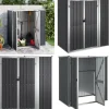 Redskabsskur til haven 161x89x161 cm galvaniseret stål antracit - Værktøjsskur - Værktøjsskure - Home & Living