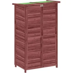 Redskabsskur til haven 83x57x140 cm massivt fyrretræ mokkafarve - Værktøjsskur - Værktøjsskure - Home & Living
