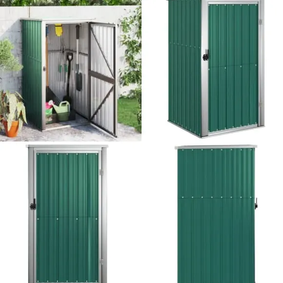 Redskabsskur til haven 88x89x161 cm galvaniseret stål grøn - Værktøjsskur - Værktøjsskure - Home & Living