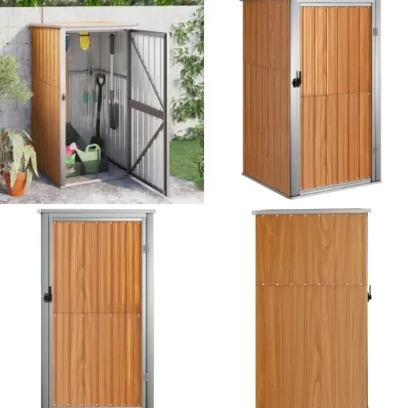 Redskabsskur til haven 88x89x161 cm galvaniseret stål brun - Værktøjsskur - Værktøjsskure - Home & Living