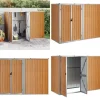 Redskabsskur til haven 225x89x161 cm galvaniseret stål brun - Værktøjsskur - Værktøjsskure - Home & Living