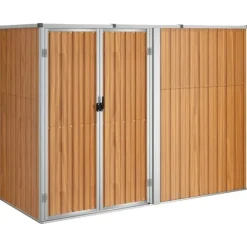 Redskabsskur til haven 225x89x161 cm galvaniseret stål brun - Værktøjsskur - Værktøjsskure - Home & Living