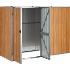 Redskabsskur til haven 225x89x161 cm galvaniseret stål brun - Værktøjsskur - Værktøjsskure - Home & Living