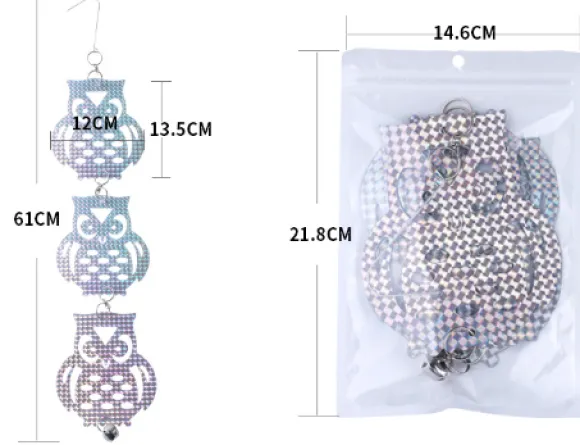 Reflekterende fugleskræmsel i form af ugler 4 Pack