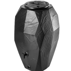 Regnvandstank, 310 liter kapacitet, frostbestandig plastik, 100 cm højde, 60 cm diameter, effektiv regnvandsopsamling