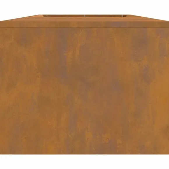 Rektangulær bålsted i forvitret stål - Udendørs bålplads | Farve: Brun | Størrelse: 160x45x35 cm