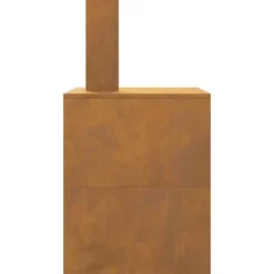 Rektangulær bålsted i stål - Pulverlakeret design | Størrelse: 80x50x96 cm | Farve: Brun