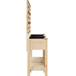 Rektangulær havekasse med espalier og hylde - Holdbart fyrretræ | Farve: Beige | Størrelse: 161x46x152.5 cm
