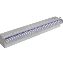 Rektangulær vandfaldsfontæne med LED-lys rustfrit stål 60 cm - Fontæner