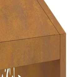 Rektangulært Bålsted i Forvitret Stål - Moderne Udendørs Pejs | Størrelse: 50x50x100 cm