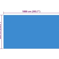 Rektangulært solopvarmende poolovertræk 1000x600 cm | Farve: Blå