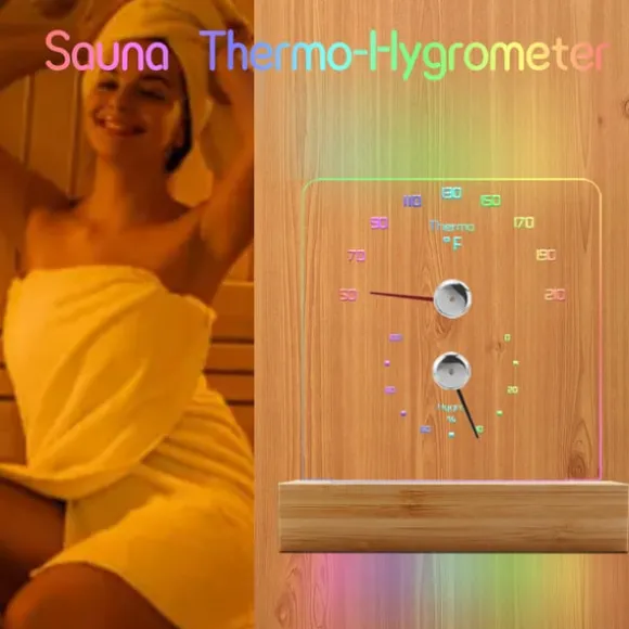 RGB saunatermometer - nøjagtige temperatur- og luftfugtighedsaflæsninger