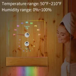 RGB saunatermometer - nøjagtige temperatur- og luftfugtighedsaflæsninger