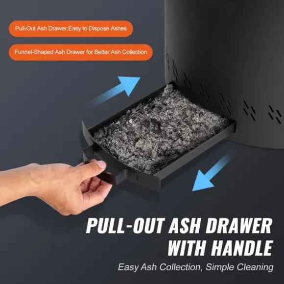 Røgfri bålsted, 15,8 tommer diameter, træbrændende, rustfrit stål, udendørs pejs