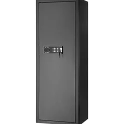 Rifle Safe 6-8 Våben, Digital Tastatur, Lås, Aftagelig Hylde, Stål, Sikker Opbevaring, Robust Design.