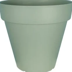 RIVIERA SOLEILLA rund blomsterkasse - Plastik - Diameter 50 cm - Lergrøn