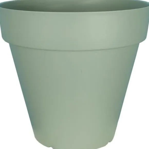 RIVIERA SOLEILLA rund blomlåda - Plast - Diameter 60 cm Lergrön