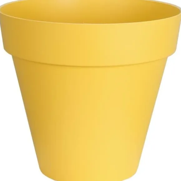 RIVIERA SOLEILLA rund blomlåda - Plast - Diameter 60 cm - Gul