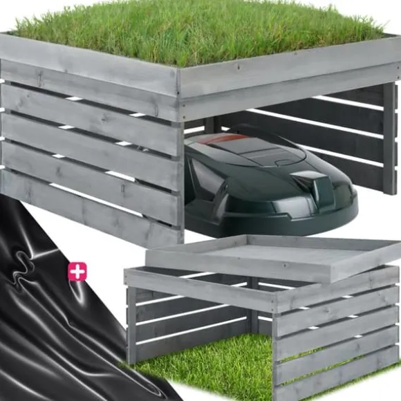 Robotplæneklipper garage Hortus - grå