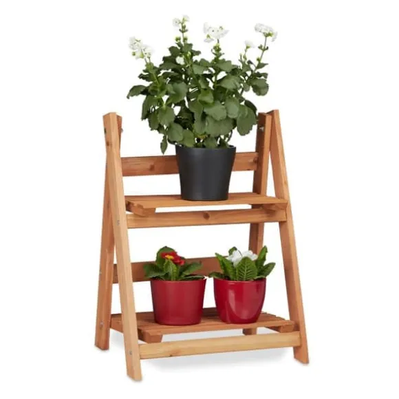 Robust blomstertrappe i træ