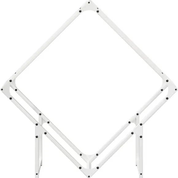 Robust brændestativ i koldvalset stål | Størrelse: 80x25x80 cm | Farve: Hvid