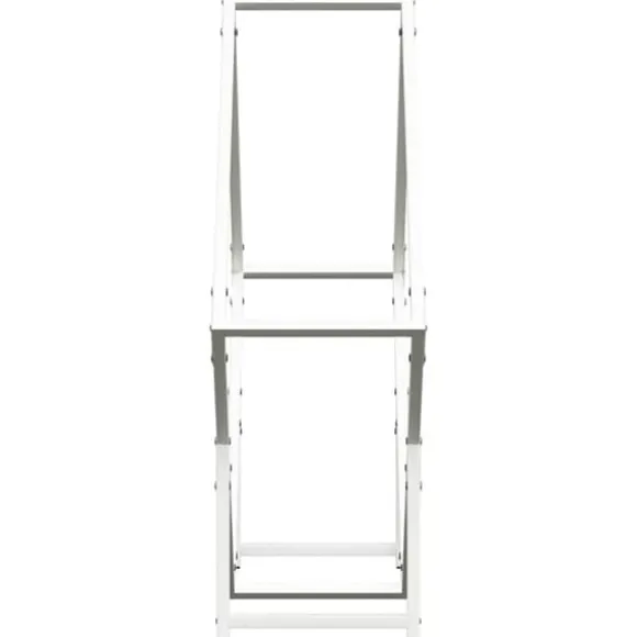 Robust brændestativ i koldvalset stål | Størrelse: 80x25x80 cm | Farve: Hvid