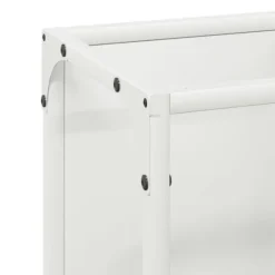 Robust brændestativ i koldvalset stål | 25x25x100 cm | Farve: Hvid