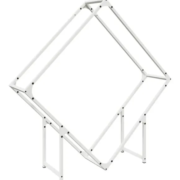 Robust brændestativ i koldvalset stål - Hvid | Størrelse: 100x25x100 cm
