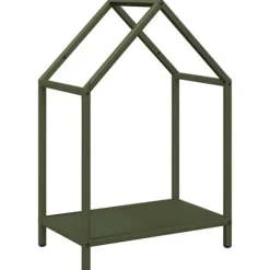 Robust brændestativ i koldvalset stål - Pejsebrændeholder | Farve: Olivengrøn | Størrelse: 40x25x60 cm