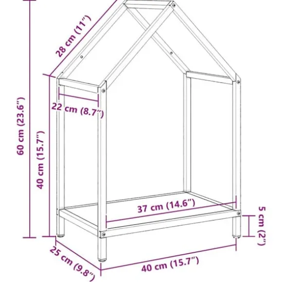 Robust brændestativ i koldvalset stål - Pejsebrændeholder | Farve: Olivengrøn | Størrelse: 40x25x60 cm