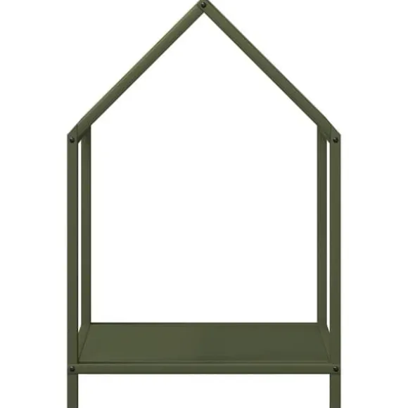 Robust brændestativ i koldvalset stål - Pejsebrændeholder | Farve: Olivengrøn | Størrelse: 40x25x60 cm