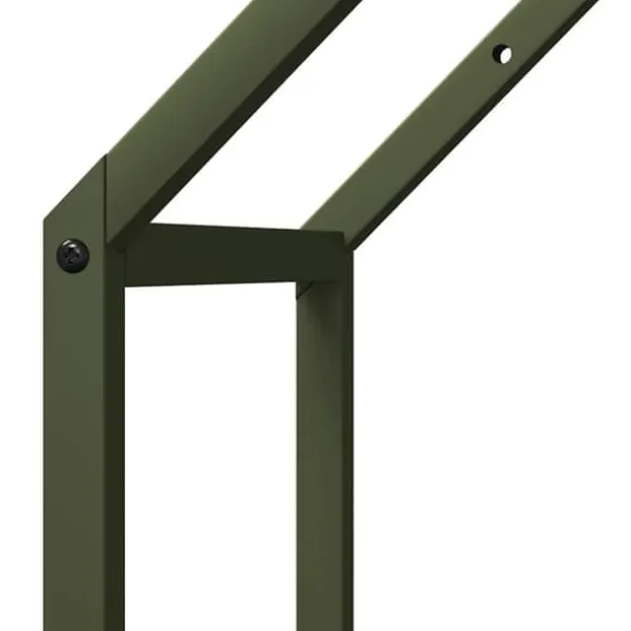 Robust brændestativ i koldvalset stål - Pejsebrændeholder | Farve: Olivengrøn | Størrelse: 40x25x60 cm