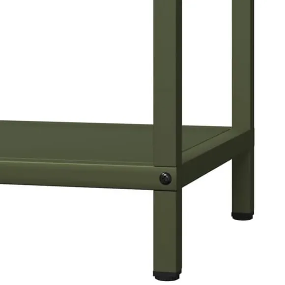 Robust brændestativ i koldvalset stål - Pejsebrændeholder | Farve: Olivengrøn | Størrelse: 40x25x60 cm