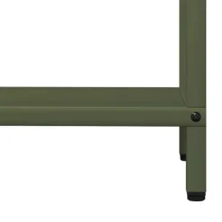 Robust brændestativ i koldvalset stål | Størrelse: 60x25x90 cm | Farve: Olivengrøn