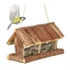 Robust fuglefoderhus med bark