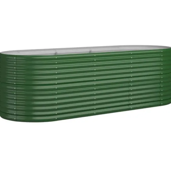 Robust plantekasse i galvaniseret stål - Højbed | Størrelse: 224x80x68 cm | Farve: Grøn