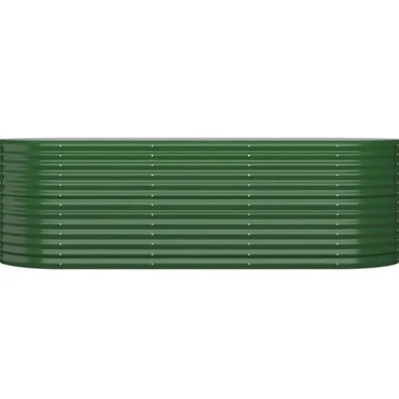 Robust plantekasse i galvaniseret stål - Højbed | Størrelse: 224x80x68 cm | Farve: Grøn