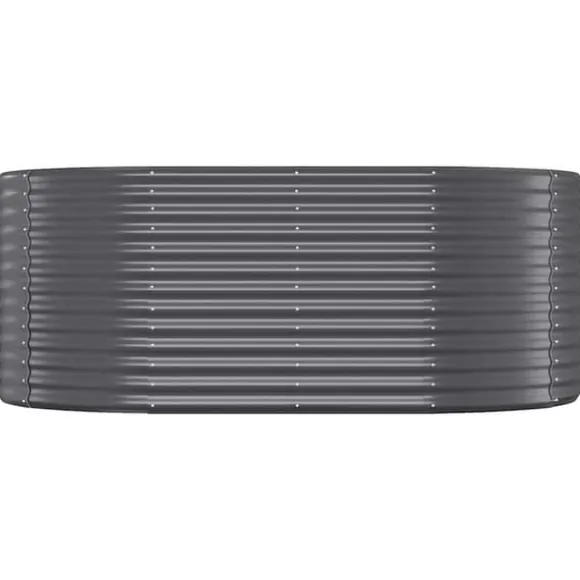 Robust plantekasse i galvaniseret stål - Højbed | Farve: Antracitgrå | Størrelse: 175x100x68 cm