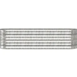 Robust plantekasse i galvaniseret stål | Størrelse: 152x40x36 cm | Farve: Sølv