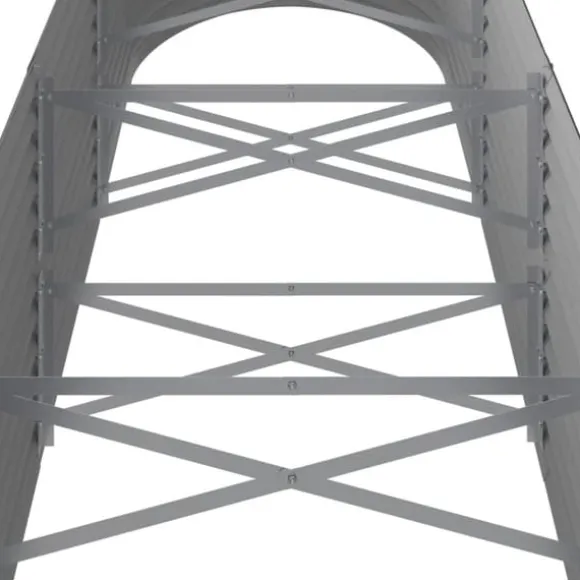 Robust plantekasse i galvaniseret stål | Størrelse: 296x80x68 cm | Farve: Grå