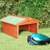 Robust skur til robotplæneklipper - Beskyttelse i haven | Størrelse: 72x87x50 cm | Materiale: Massivt fyrretræ