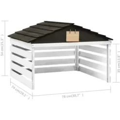Robust skur til robotplæneklipper - Beskyttelse i haven | Størrelse: 78x74x54 cm | Farve: Sort/Hvid