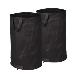 Robust sæt med 2 pop-up bladposer 120 L sort
