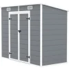 Rootz 2,4 x 1,3 m havehus - skur - opbevaringsenhed - vejr og UV -resistent - 238 cm x 125 cm x 165/183 cm - grå