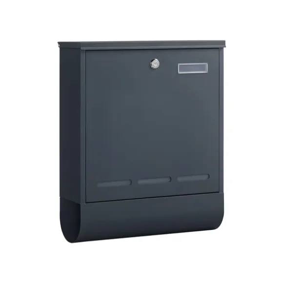 Rootz antracit stål Postkasse - Postkasse - Postkasse - Pulverlakeret stål - Vejrbestandig - Nem at installere - Sikkert låsesystem - 35cm x 12cm x 42 | CDON