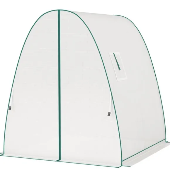 Rootz Arched Greenhouse - Plante Nursery - Gardening Shelter - Vejrbeskyttelse - 1,8 x 1,8 x 2 m - Hvid