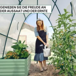 Rootz Arched Greenhouse - Plante Nursery - Gardening Shelter - Vejrbeskyttelse - 1,8 x 1,8 x 2 m - Hvid
