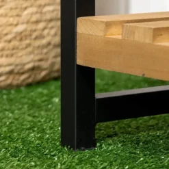 Rootz blomsterstativ - 3-etagers plantestativ med fastgørelseskroge - plantestativ i naturtræ - naturlig - 80 cm x 36 cm x 174 cm