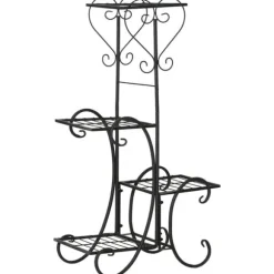 Rootz blomsterstativ - metal blomsterstativ - 4 niveauer plantehylde - blomsterstige - blomsterstativ til indendørs og udendørs - Have - Balkon - Sort | CDON