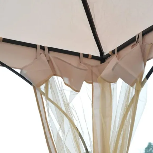 Rootz Castile Garden Gazebo - Sort, Brun - Metal, Polyester - 118,11 cm x 118,11 cm x 108,27 cm